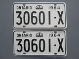 1964 YOM Clear Ontario License Plates