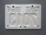 1964 YOM Clear Ontario Motorcycle License Plate