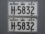 1964 YOM Clear Ontario License Plates