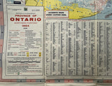 1964 Ontario Official Government Road Map