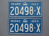 1965 YOM Clear Ontario License Plates