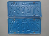 1965 YOM Clear Ontario License Plates