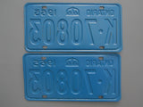 1965 YOM Clear Ontario License Plates
