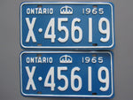 1965 YOM Clear Ontario License Plates