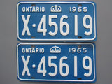 1965 YOM Clear Ontario License Plates