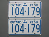 1966 YOM Clear Ontario License Plates