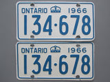 1966 YOM Clear Ontario License Plates