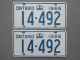 1966 YOM Clear Ontario License Plates