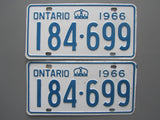 1966 YOM Clear Ontario License Plates