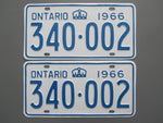 1966 YOM Clear Ontario License Plates