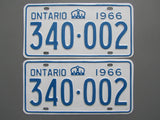 1966 YOM Clear Ontario License Plates