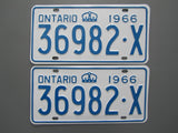 1966 YOM Clear Ontario License Plates
