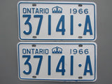1966 YOM Clear Ontario License Plates