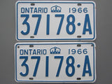 1966 YOM Clear Ontario License Plates