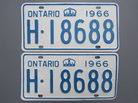 1966 YOM Clear Ontario License Plates