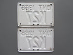 1966 YOM Clear Ontario Motorcycle License Plates