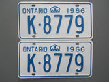 1966 YOM Clear Ontario License Plates