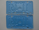 1967 YOM Clear Ontario License Plates