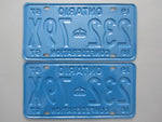 1967 YOM Clear Ontario License Plates