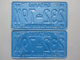 1967 YOM Clear Ontario License Plates