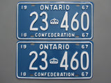 1967 YOM Clear Ontario License Plates