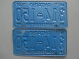 1967 YOM Clear Ontario License Plates