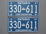 1967 YOM Clear Ontario License Plates