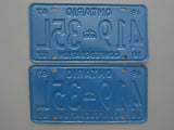 1967 YOM Clear Ontario License Plates