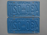 1967 YOM Clear Ontario License Plates