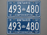 1967 YOM Clear Ontario License Plates