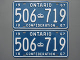 1967 YOM Clear Ontario License Plates