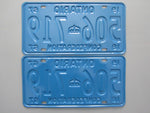 1967 YOM Clear Ontario License Plates