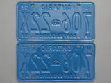 1967 YOM Clear Ontario License Plates