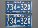 1967 YOM Clear Ontario License Plates