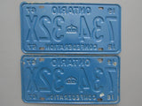 1967 YOM Clear Ontario License Plates