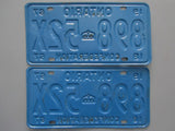 1967 YOM Clear Ontario License Plates