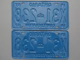 1967 YOM Clear Ontario License Plates