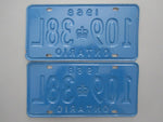 1968 YOM Clear Ontario License Plates