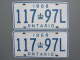 1968 YOM Clear Ontario License Plates