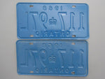 1968 YOM Clear Ontario License Plates