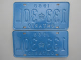 1968 YOM Clear Ontario License Plates