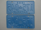 1968 YOM Clear Ontario License Plates