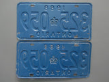 1968 YOM Clear Ontario License Plates