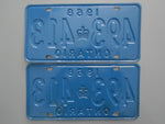 1968 YOM Clear Ontario License Plates