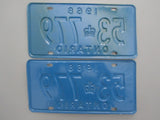 1968 YOM Clear Ontario License Plates