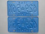 1968 YOM Clear Ontario License Plates