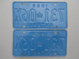 1968 YOM Clear Ontario License Plates