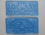 1968 YOM Clear Ontario License Plates