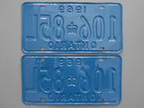 1969 YOM Clear Ontario License Plates