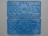 1969 YOM Clear Ontario License Plates